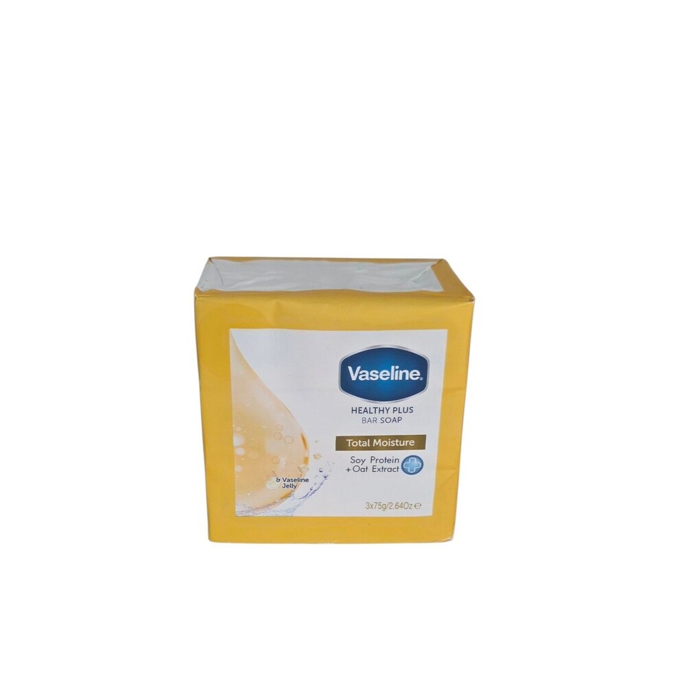 Vaseline Healthy Plus Bar Soap Total Moisture Soy Protein 2.64 oz